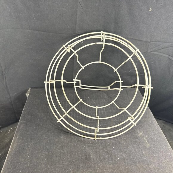 Vtg 8 Glass/Slot Metal Wire Basket Carrier Caddy White Kitchen Server Decor - Picture 4 of 6